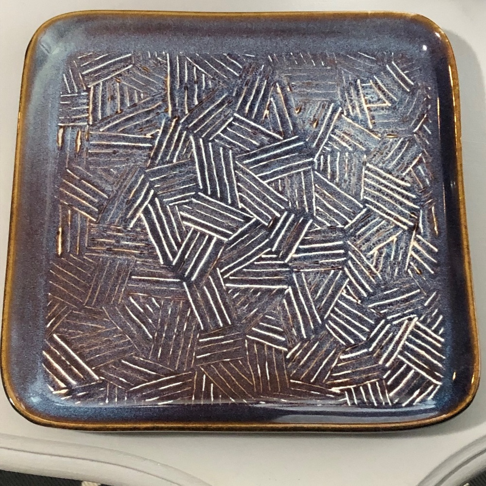 Square trinket tray 8” with geometric design